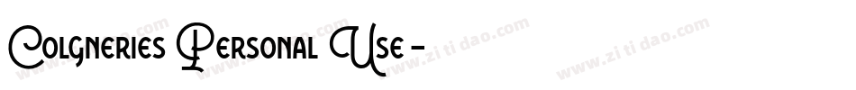 Colgneries Personal Use字体转换
